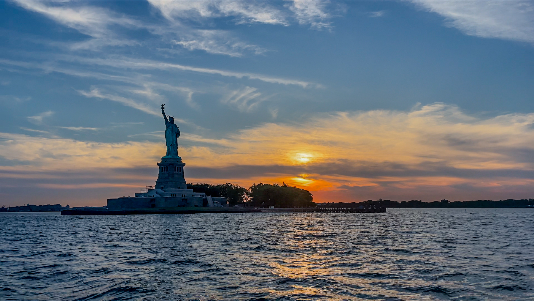 Statue Of Liberty Sunset